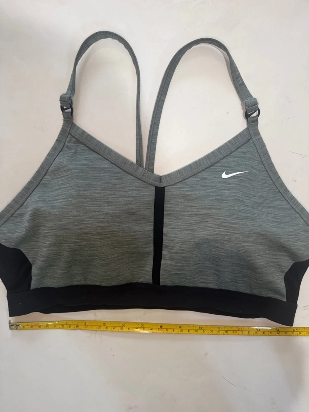NIKE Dri-Fit Indy Light Gray Black Sports Bra $40 XXL EUC KL